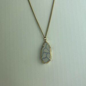 Gilded Natural Agate Encrusted in Gold Tone Pendent Necklaces from Norstrom Rack